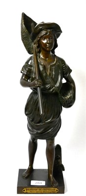 Lot 284 - After Jean Garnier: a bronze figure of Pecheur de Crevettes, 47cm high