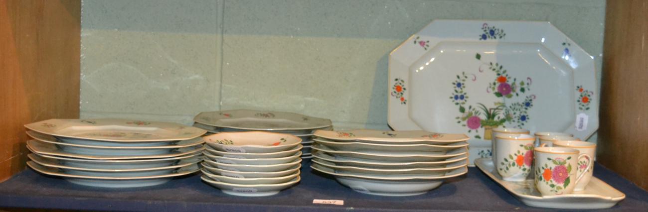 Lot 537 - A Raynaud & Co Limoges 'Chine petit panier chinois' pattern part dinner service  Provenance: A...