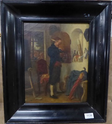 Lot 1139 - Continental School (19th/20th century) Gentleman pouring wine in an interior with children at...