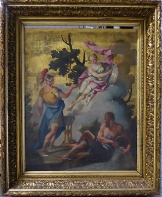 Lot 1145 - Manner of G.B Tiepolo A Goddess, possibly a Vestal Virgin above a Roman figure and a river god, oil