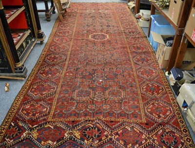Lot 1190 - Beshir long carpet, Emirate of Bukhara, The Herati field centred by an octagon framed by four...