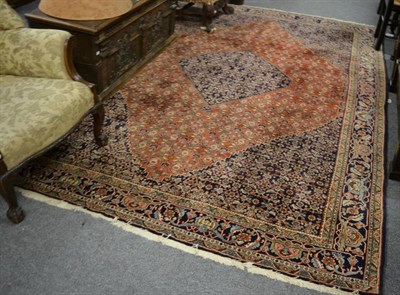 Lot 1208 - Bidjar Carpet, Iranian Kurdistan, the terracotta stepped lozenge field of Herati design centred...