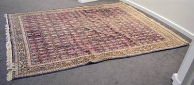 Lot 1222 - Hereke carpet, North West Anatolia, the indigo field with columns of polychrome boteh enclosed...
