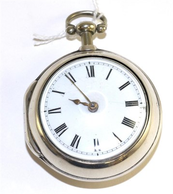 Lot 18 - A silver pair cased verge pocket watch, signed John Vidion, Faversham, 1787, gilt fusee...