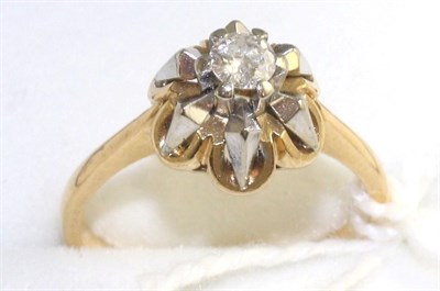 Lot 67 - A diamond solitaire ring, a round brilliant cut diamond in a white claw setting within a white...