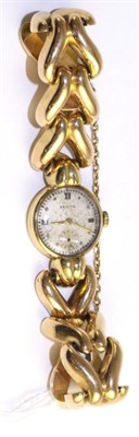Lot 90 - A lady's wristwatch, signed Zenith, 1947, lever movement signed and numbered 3651922, silvered dial
