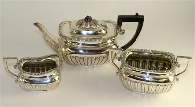 Lot 132 - A silver three piece tea service, Sheffield 1923, 30oz