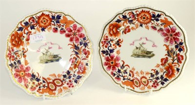 Lot 179 - A pair of Flight Barr & Barr Worcester porcelain dessert plates, circa 1820, painted with the...
