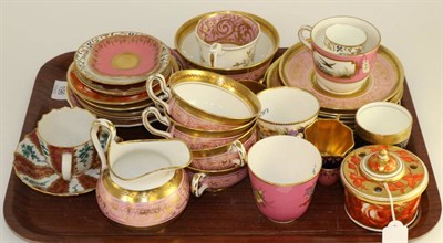 Lot 196 - A group of 19th and 20th century cabinet cups and saucers and a New Chelsea part tea set
