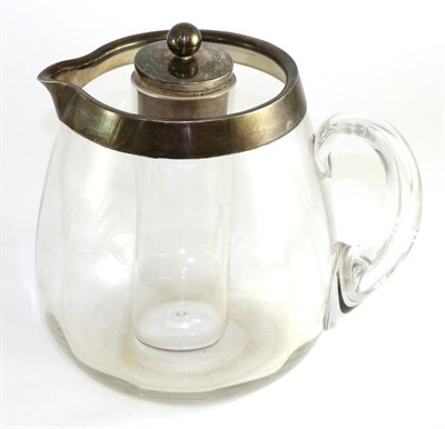 Lot 201 - A silver and glass lemonade jug by John Heath & John Middleton (of Hukin & Heath), London 1899