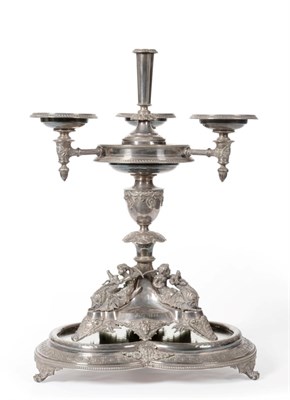 Lot 208 - A Victorian silver plated centrepiece, engraved, presented to Mrs Cooke, July 1898, with...