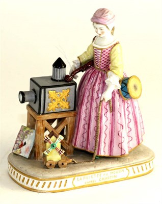 Lot 228 - A Meissen style porcelain figure of 'LA FILLETTE AU MOULIN D'APRES CHARDIN', late 19th century,...