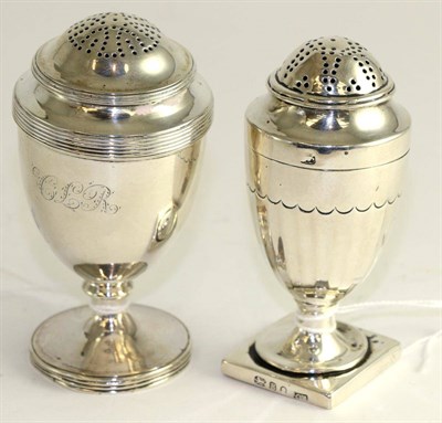 Lot 231 - A Georgian silver pedestal pepperette and another (2)