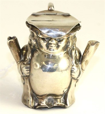 Lot 234 - A silver inkwell in the form of a Toby, Birmingham, 1911, stamp registration number 579667