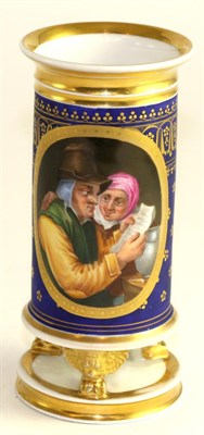 Lot 241 - A Vienna porcelain vase, early 19th century, painted in the manner of Herr with an elderly...