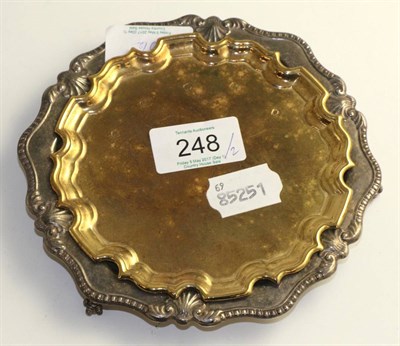 Lot 248 - A modern silver gilt pin tray, 12.5cm diameter; and a similar silver waiter, 15cm