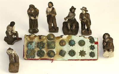 Lot 254 - A collection of lead and gesso nativity figures, 9cm