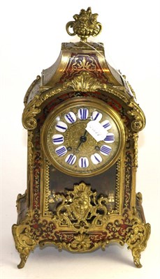 Lot 263 - A ";boulle"; striking mantel clock, circa 1900, elaborate case with gilt metal mounts, 4-inch...