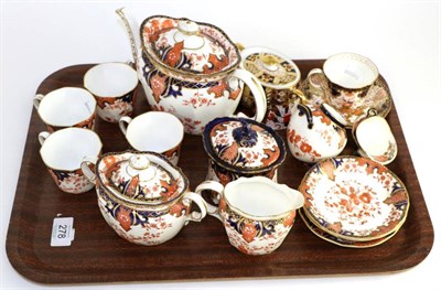 Lot 278 - Royal Crown Derby Imari tea service comprising four cups and saucers, teapot, cream jug and...