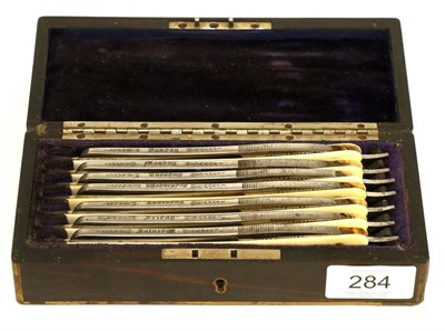 Lot 284 - Cut throat razor set for Sir Henry Beresford-Peirse belonged to Harry Steel the barber in...