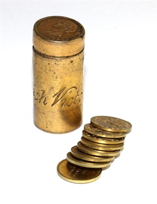 Lot 292 - A Duke of Wellington British Victories in the Peninsular Campaign cylindrical brass box by Thomason