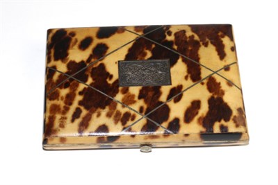 Lot 302 - A 19th century tortoiseshell card case