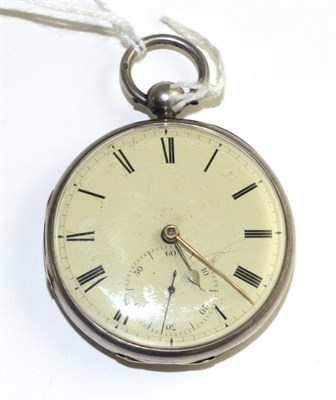 Lot 327 - A silver open faced pocket watch, 1833, lever movement with dust cover signed Jno Penlington,...