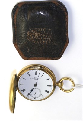 Lot 355 - An 18ct gold full hunter pocket watch, signed Dent, 61 Strand, London, 1857, lever movement...