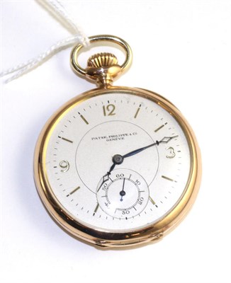 Lot 361 - An open faced pocket watch, lever movement, bimetallic balance with a blued overcoil...