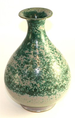 Lot 388 - A Chinese porcelain pear shaped vase, Qianlong seal mark but not of the period, with mottled...