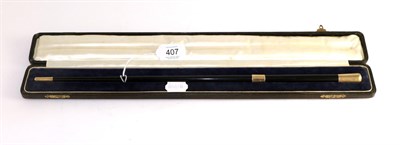 Lot 407 - A 9ct gold mounted conductors baton in fitted case