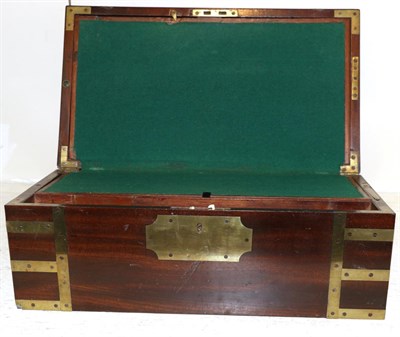 Lot 461 - A Victorian mahogany and brass bound writing box, 46cm wide