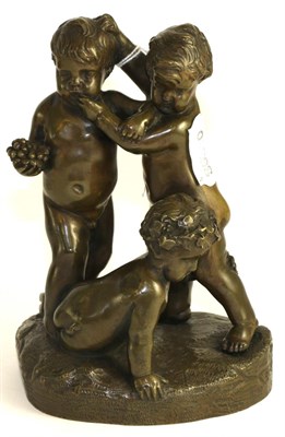 Lot 506 - A 19th century French bronze modelled as three putti, 16cm high