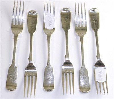 Lot 509 - Set of six silver forks, Newcastle 1852