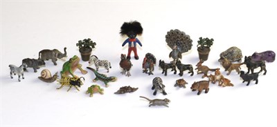 Lot 510 - A small collection of miniature cold painted bronze animal figures