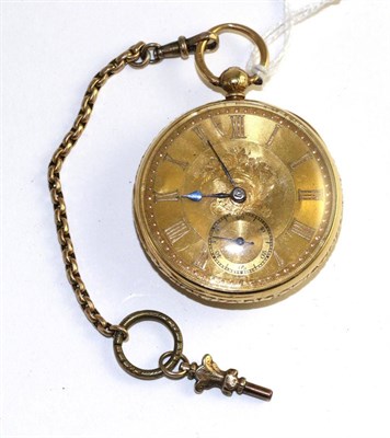 Lot 516 - An 18ct gold open faced pocket watch, signed G. Wilson, Appleby, circa 1850, fusee lever...