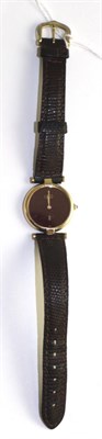 Lot 540 - A lady's silver gold plated wristwatch, signed Cartier, model: Must de Cartier, circa 1990,...