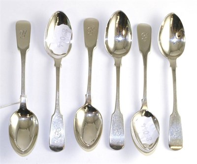 Lot 555 - Set of six York silver teaspoons, 1829, 4oz