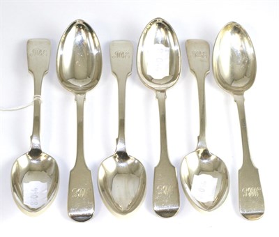 Lot 558 - Set of six York dessert spoons, 1844, 8oz