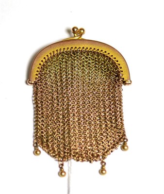 Lot 575 - A chain mail purse, stamped 9k&nbsp