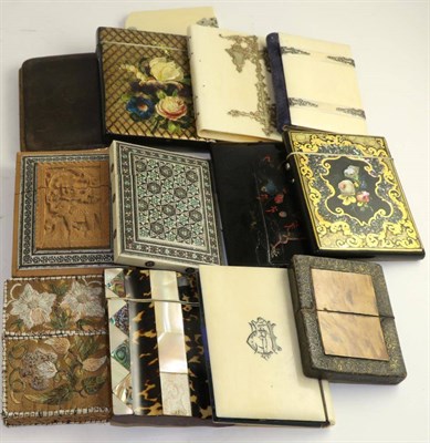 Lot 583 - A collection of assorted Victorian and later card cases including: an ivory and tortoiseshell case