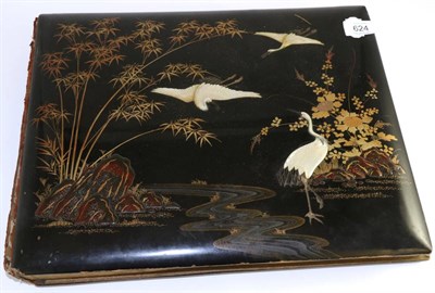 Lot 624 - A Japanese lacquered and mother of pearl photo album, containing views of Yokohama, Kija,...