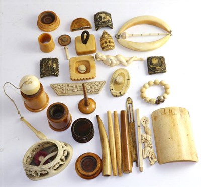 Lot 630 - A group of 19th century Asian worked ivory