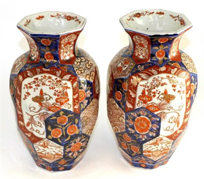 Lot 648 - A pair of large 19th century Imari vases, 31cm high