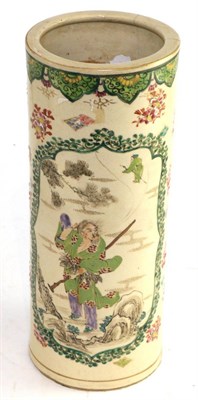 Lot 677 - A pair of Imari porcelain baluster vases, Meiji period, filled rims, painted with figures in panels