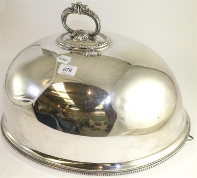 Lot 679 - A Walker & Hall silver plated meat dome, 46cm diameter