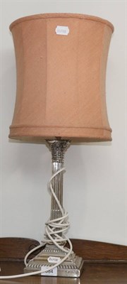 Lot 684 - A silver Corinthian column table lamp, 33cm high