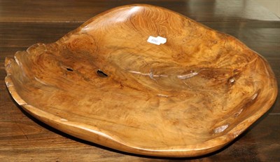 Lot 686 - A large walnut bowl, 64cm diameter