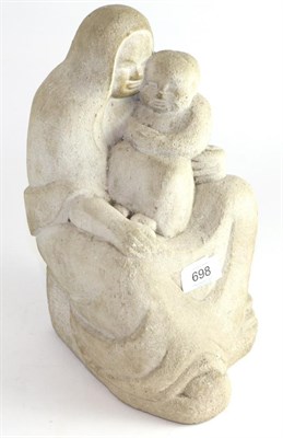 Lot 698 - British School, 20th century sculpture, mother and child, circa 1930, 30cm high