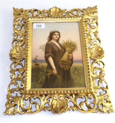 Lot 722 - A KPM Berlin porcelain plaque, circa 1880, painted with Ruth in the Cornfield after Charles...